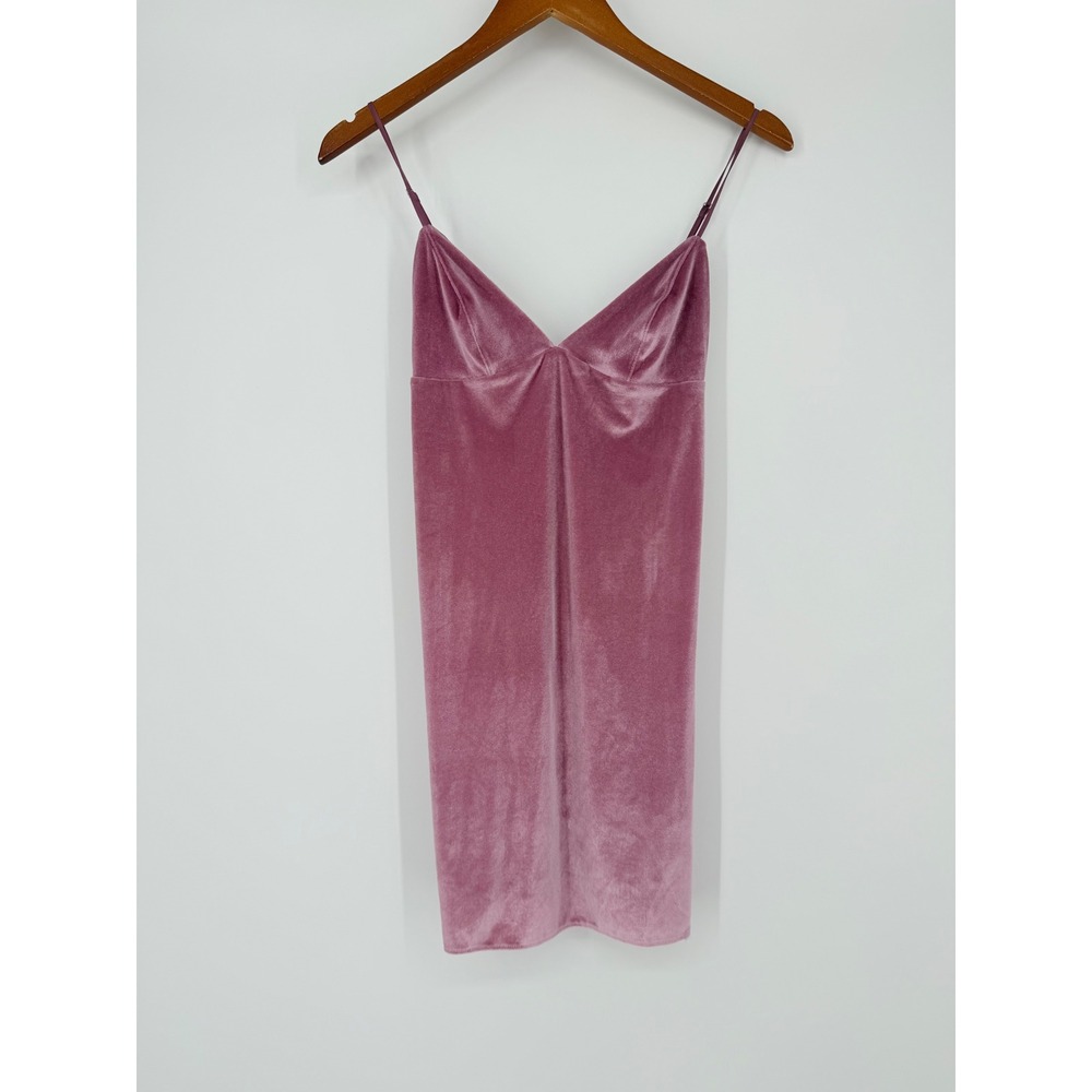Victoria's Secret Women Velvet Slip Dress Small Pink Y2K Glam Coquette Romantic